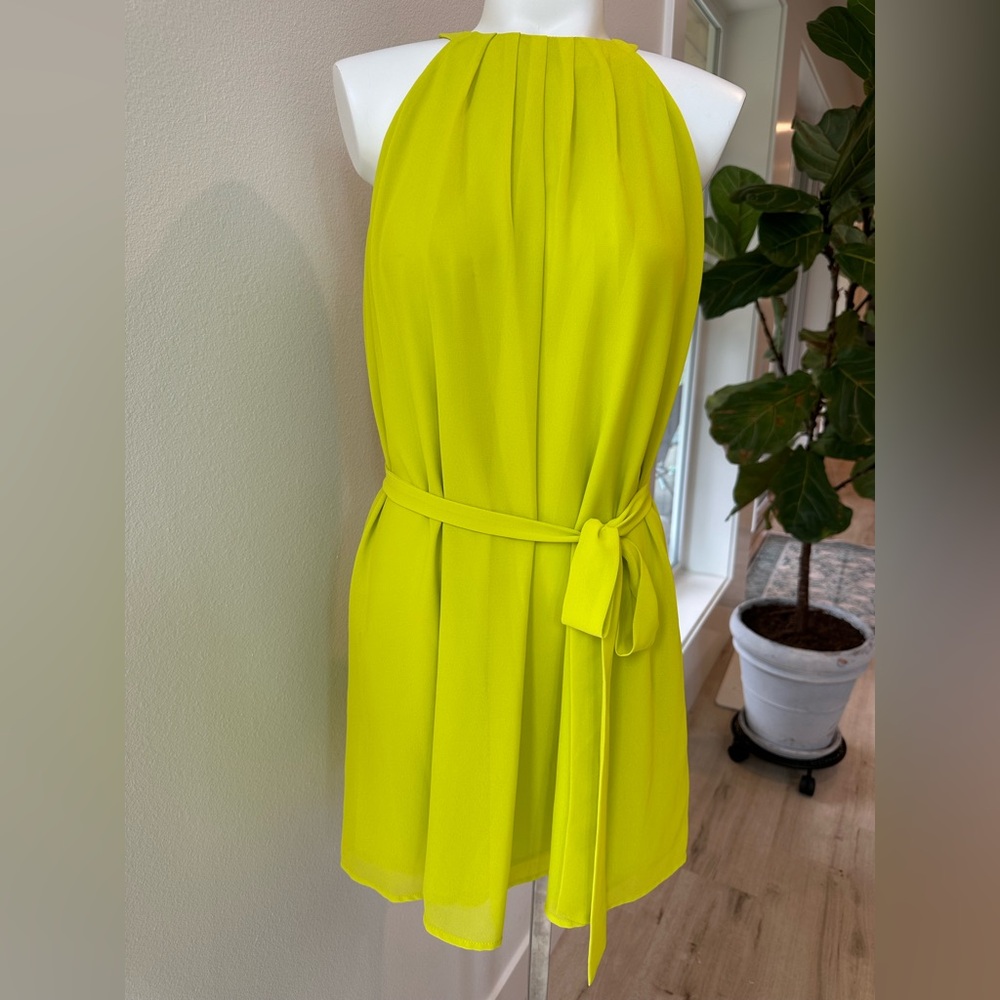 Neon yellow/green chiffon dress